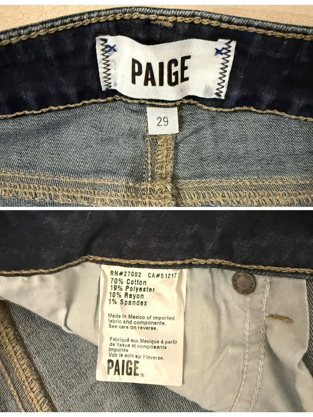 PAIGE Jax Knee Shorts 29 Kayla Dark Wash Stretch Denim Bermuda Cuffed